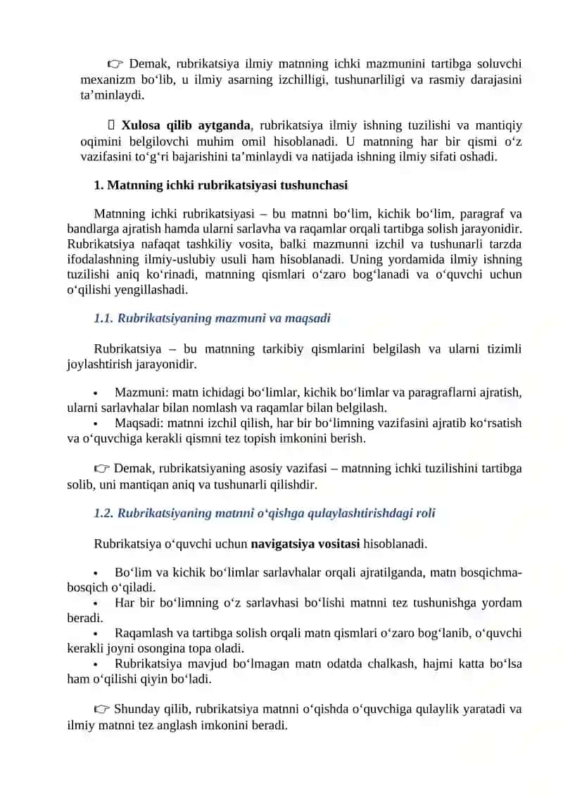 Matnning ichki rubrikatsiyasi 3