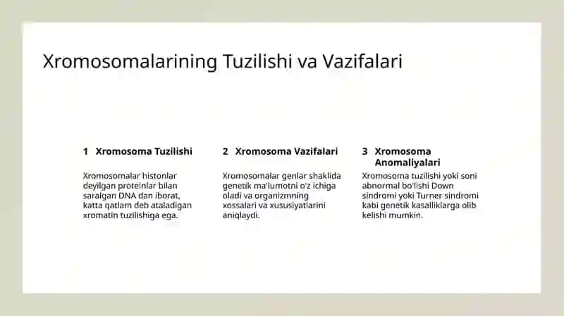Xromosomalar va Gen Kasalliklariga Kirish 3