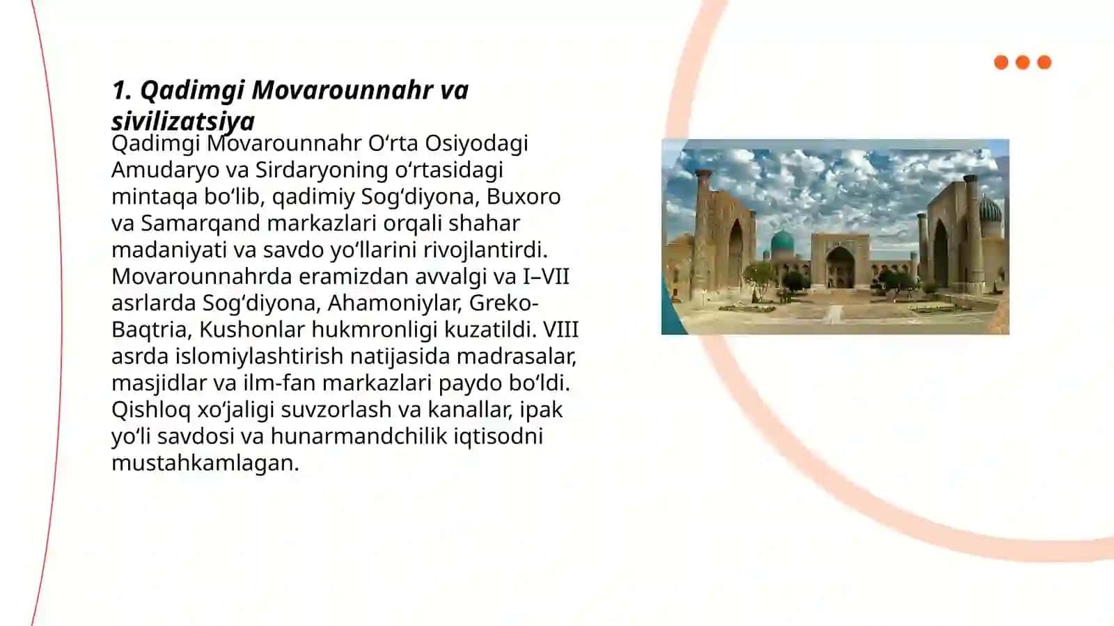 Qadimgi Movarounnahr va sivilizatsiya 3