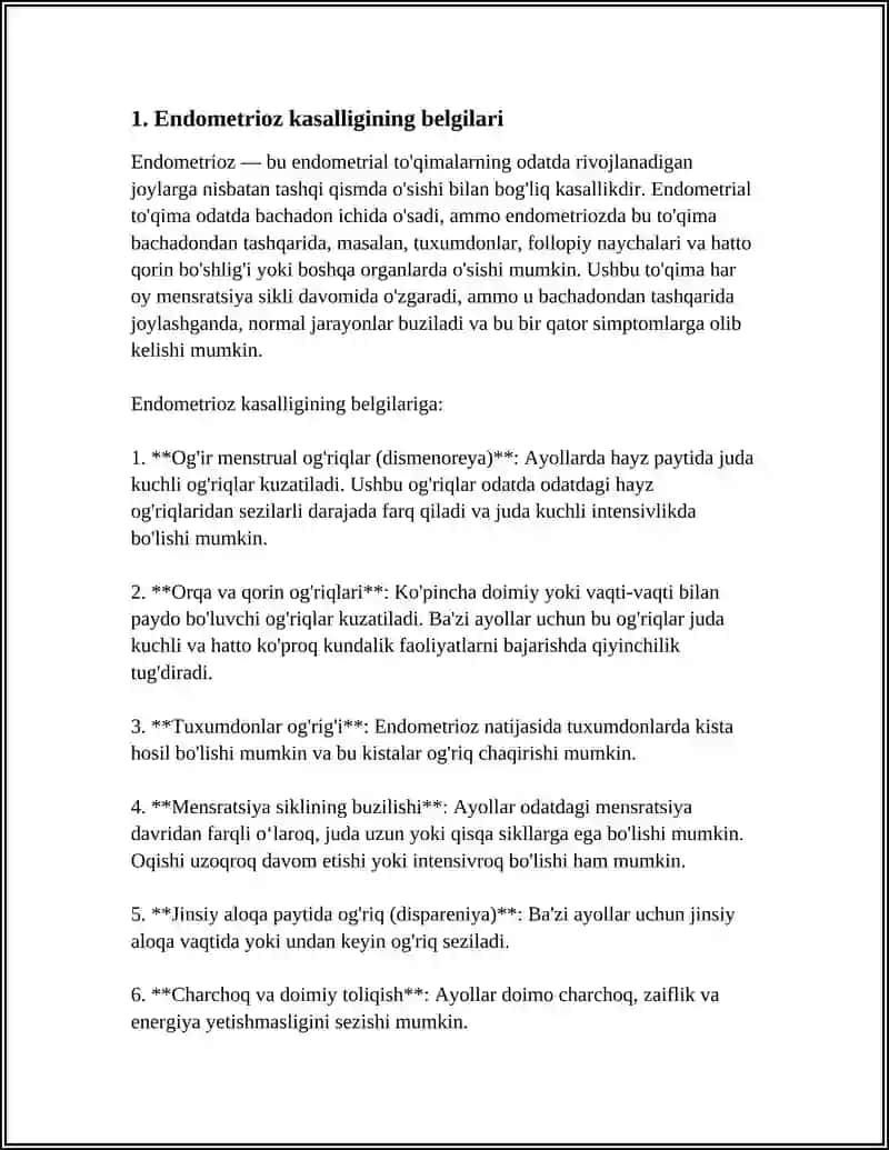 GINEKOLOGIYA -ENDOMETRIOZ KASALLIKI HAQIDA 3