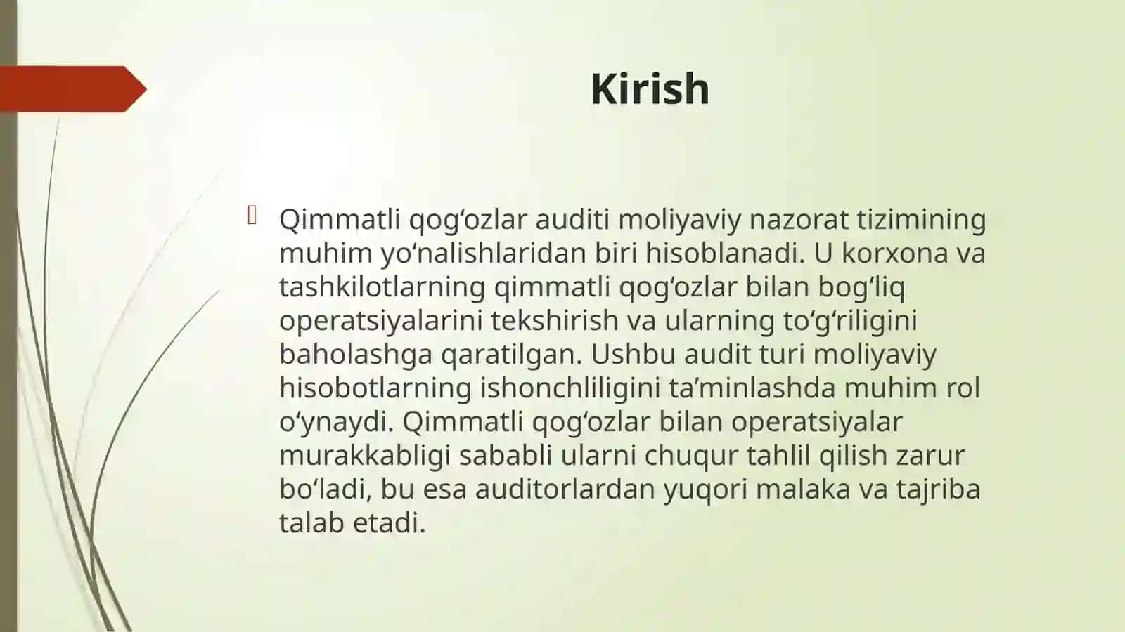 Qimmatli qogʻozlar auditi. 3