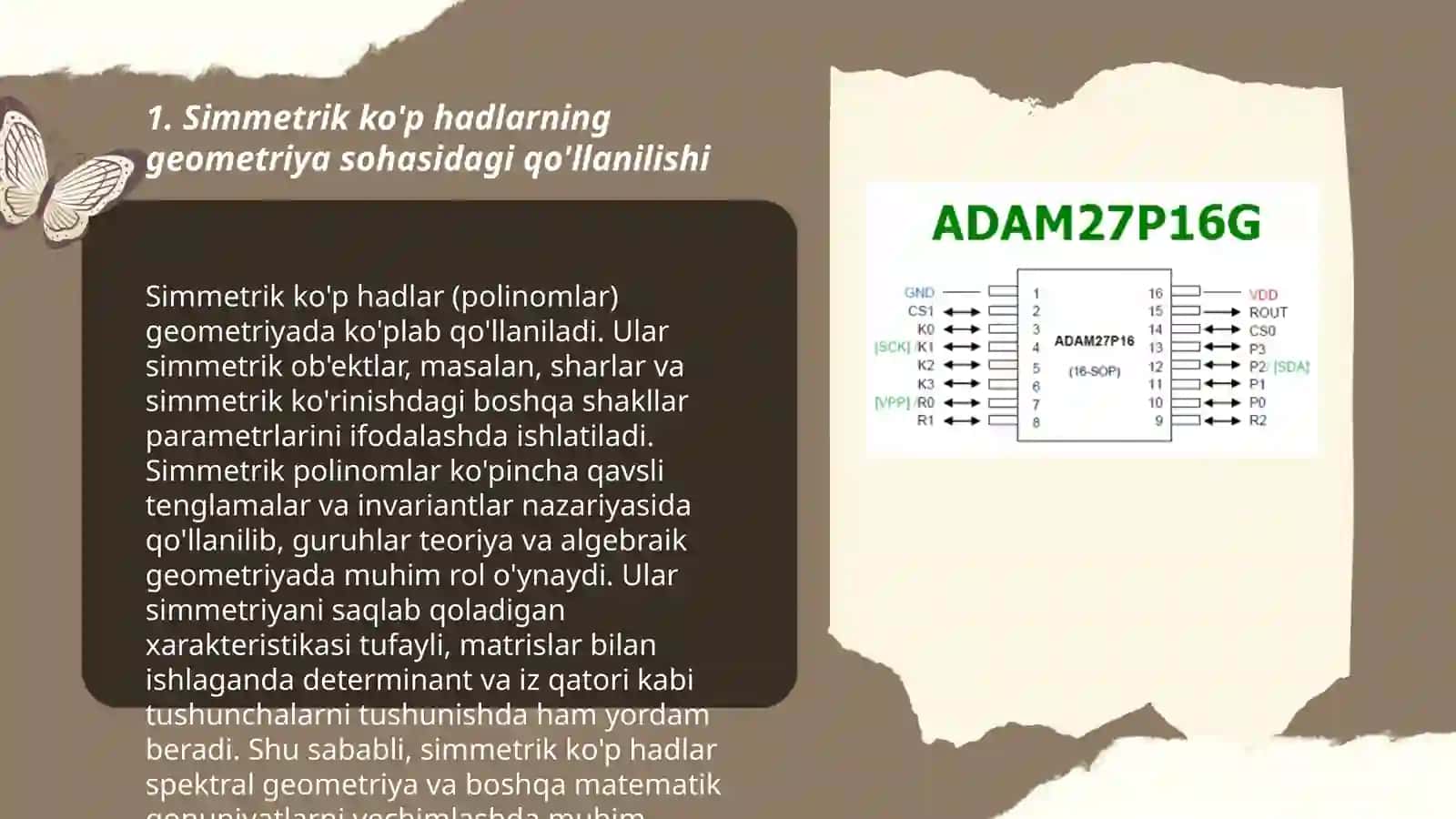 Simmetrik ko'p hadlarning tadbiqlari 3