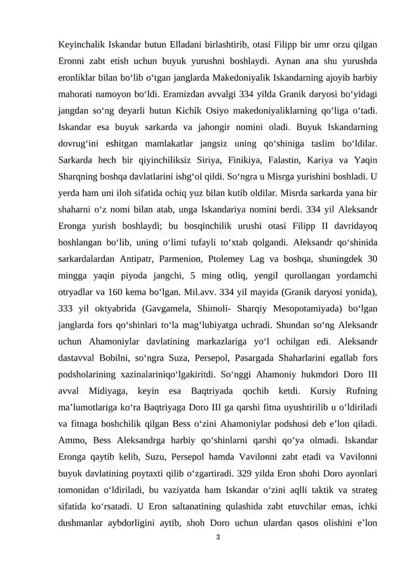 Aleksandr Makedonskiyning O‘rta Osiyoga yurishlari. 3