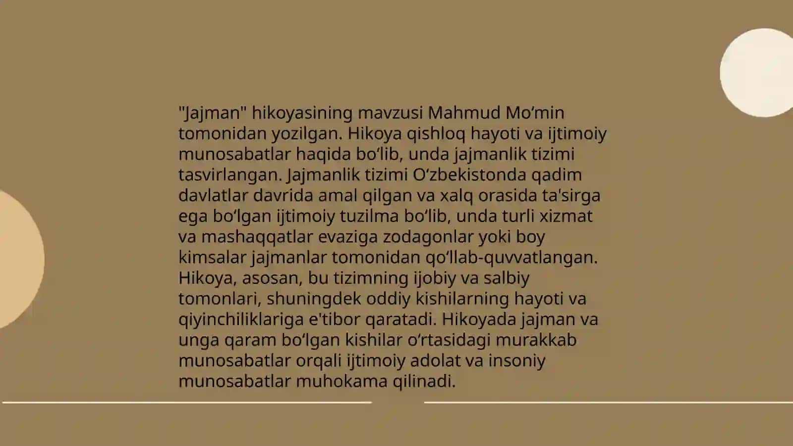 "Jajman" hikoyasining uslubiy tahlili 3
