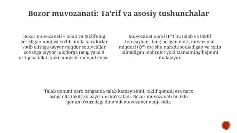 Bozor muvozanati va uning ahamiyati 3