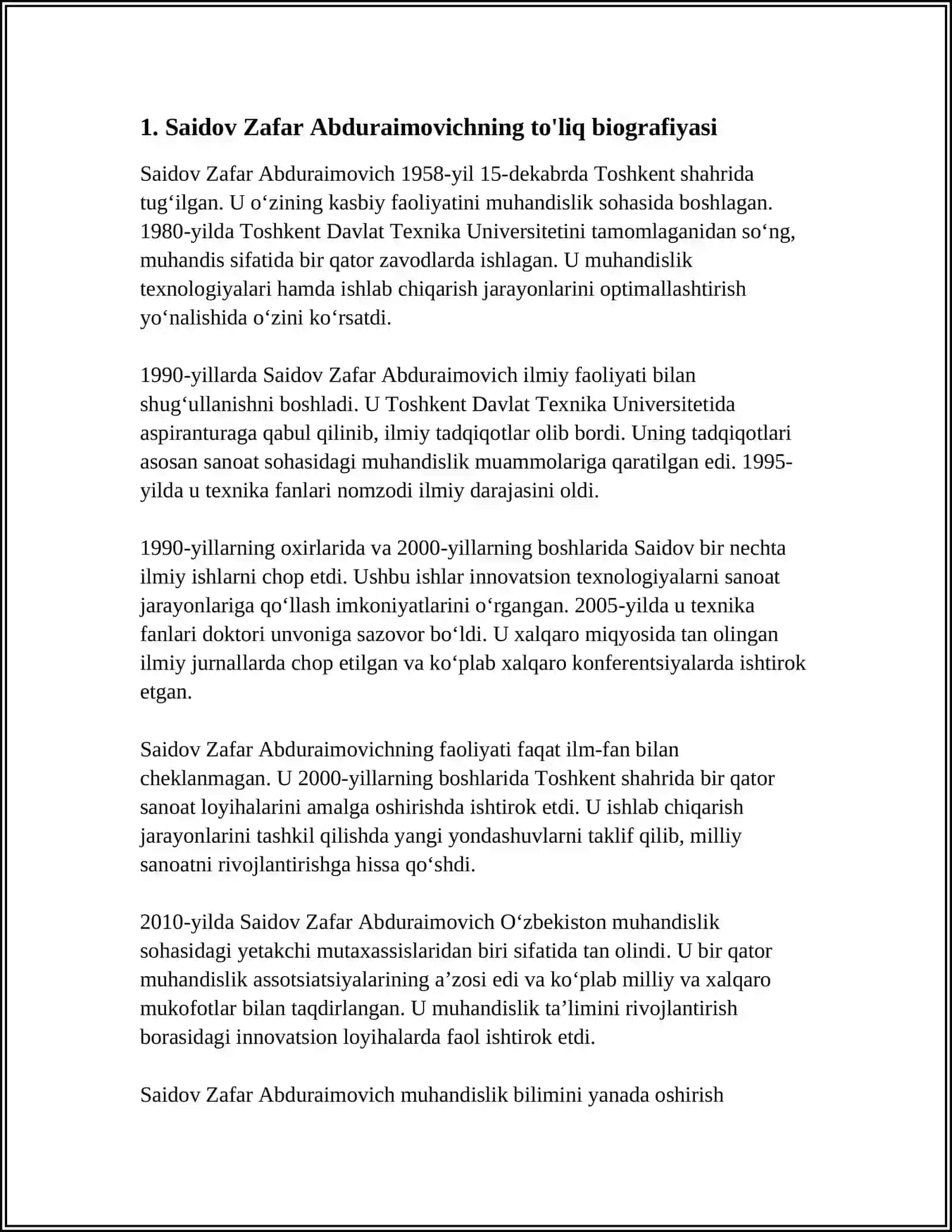 SAIDOV ZAFAR ABDURAIMOVICH REFERAT 3