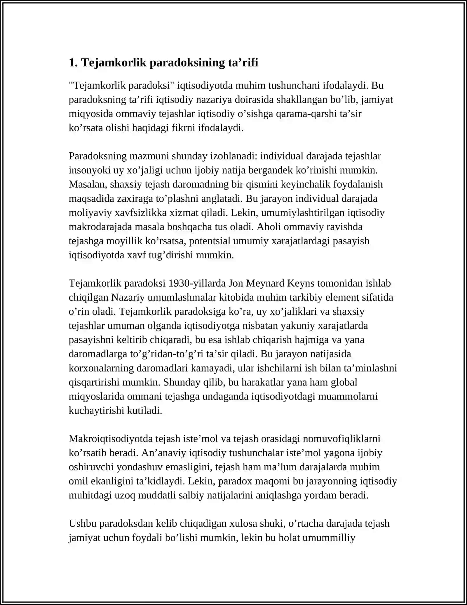 TEJAMKORLIK PARADOKSI 3