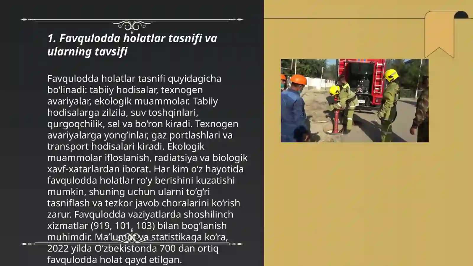 Favqulodda Holatlar Tasnifi 3