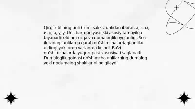 Qirg'iz tilining fonetik va leksik xususiyati,ogramatik xususiyati 3