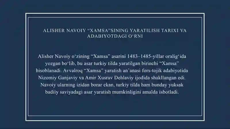 ALISHER NAVOIY "XAMSA"SI TARKIBIDAGI 
DOSTONLAR TAHLILI 3