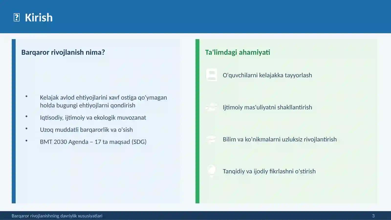 Barqaror rivojlanishning davriylik xususiyatlari 3