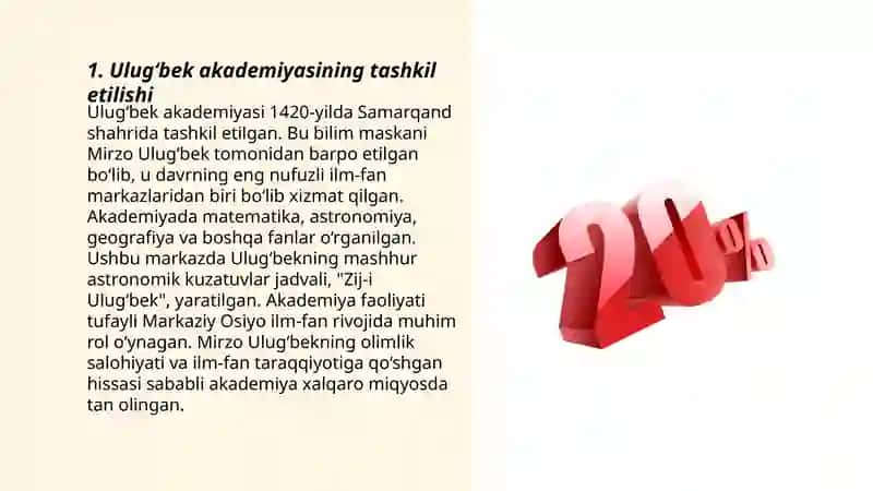 Ulug‘bek akademiyasi faoliyati va uning ahamiyati. 3