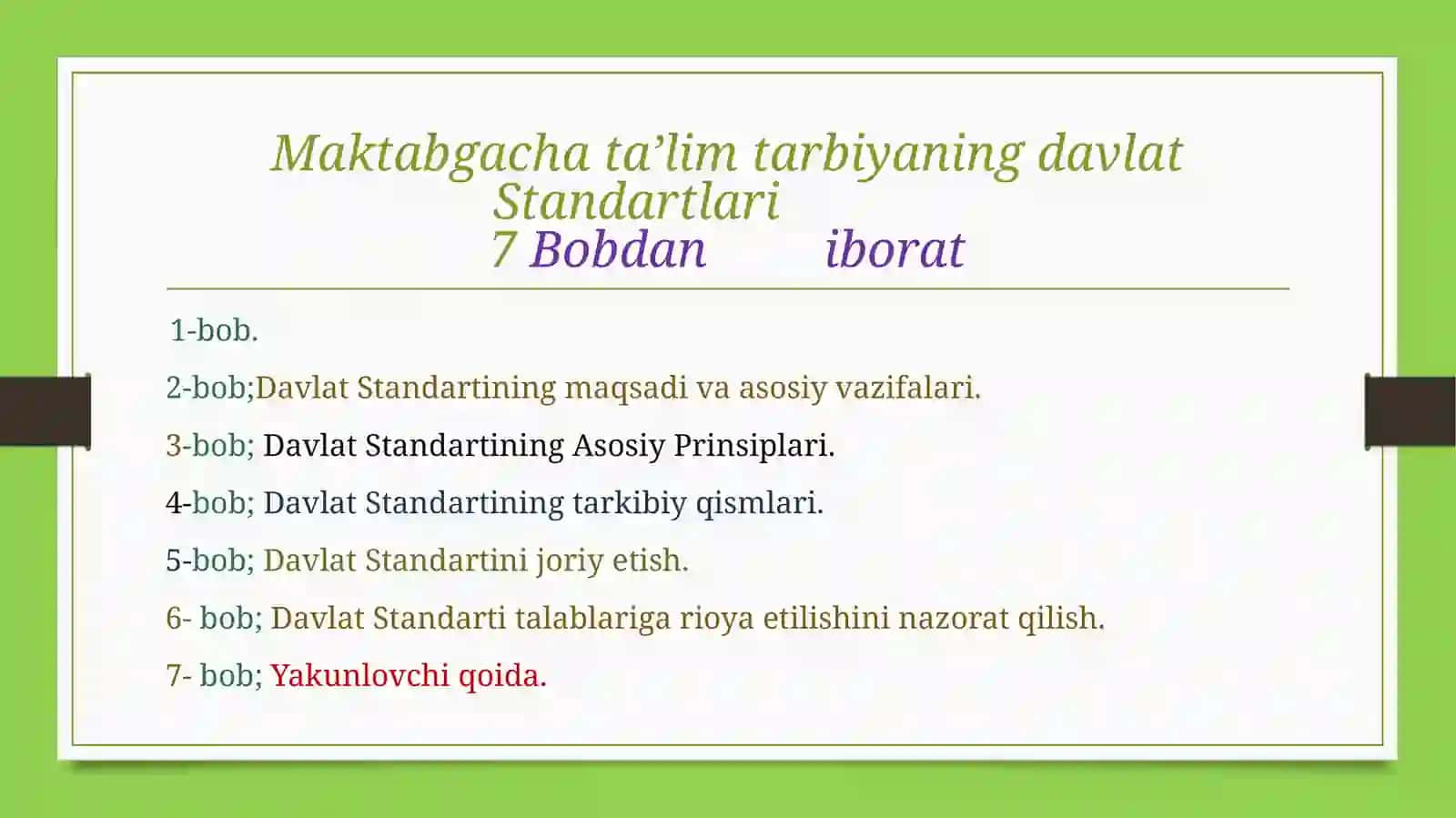Maktabgacha taʼlim va tarbiyaning Davlat Standarti 3