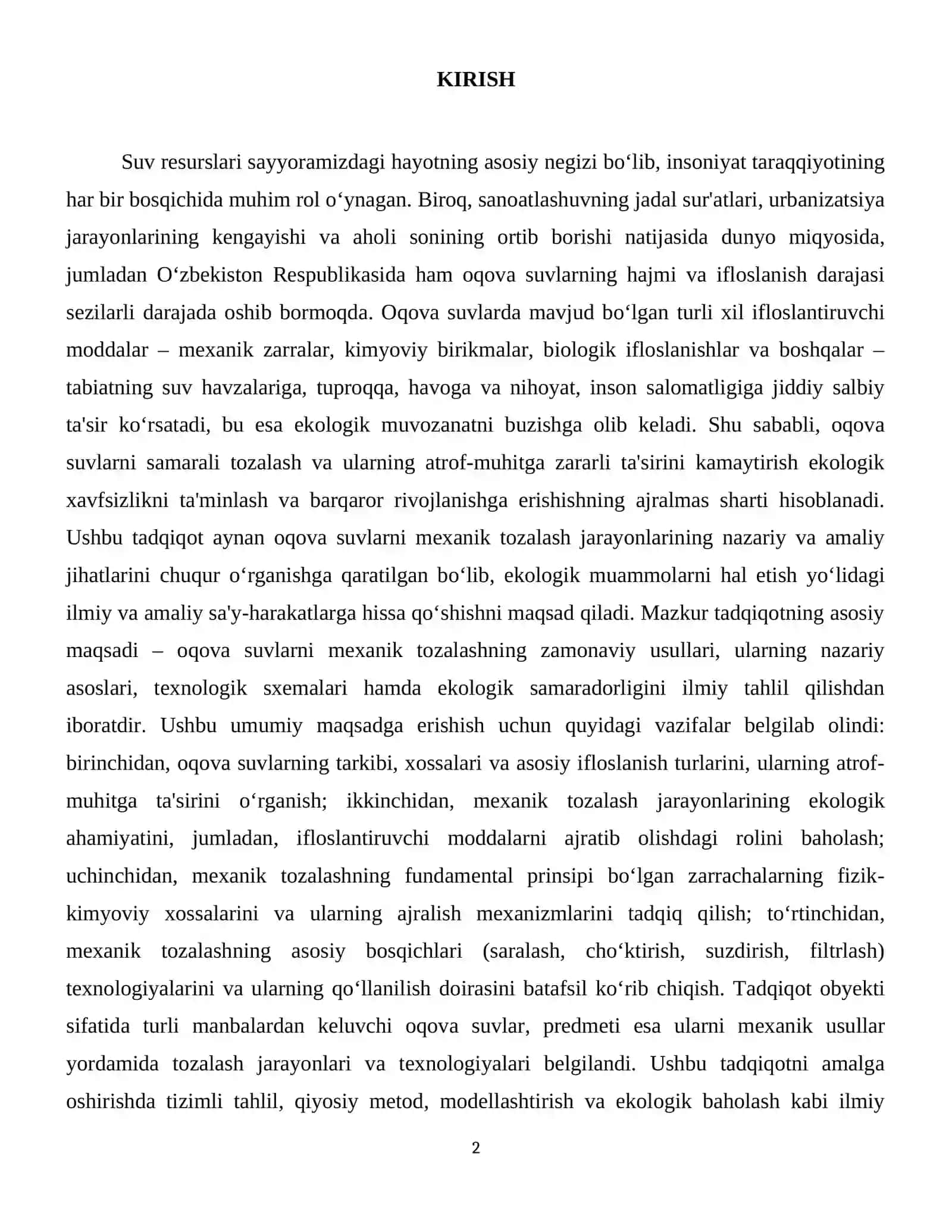 Oqovo suvlarni mexanik tozalash 3