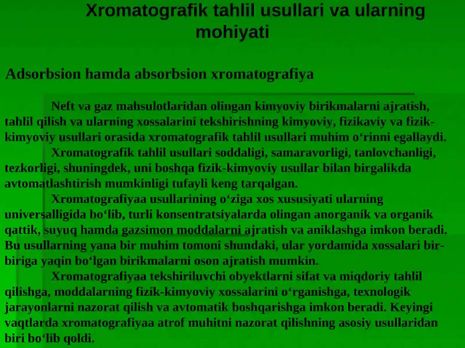 Xromatografik analizning mohiyati 3