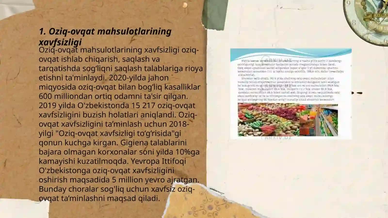 Oziq ovqat sanonati va standar talabalari 3