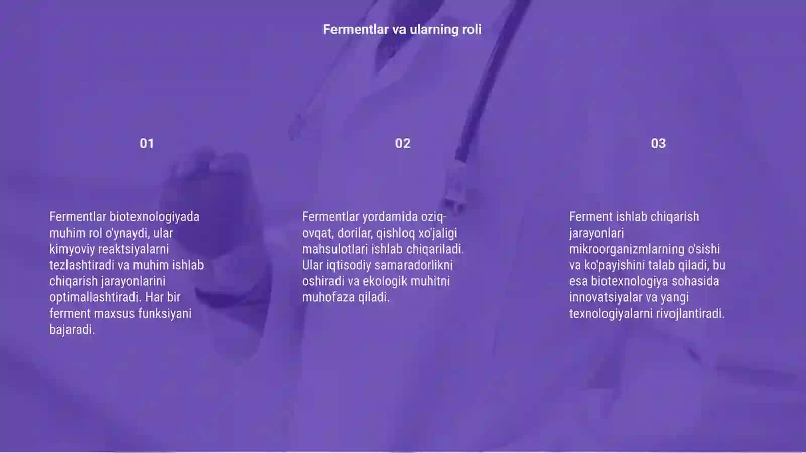 Fermentlarni ishlab chiqarish biotexnologiya 3