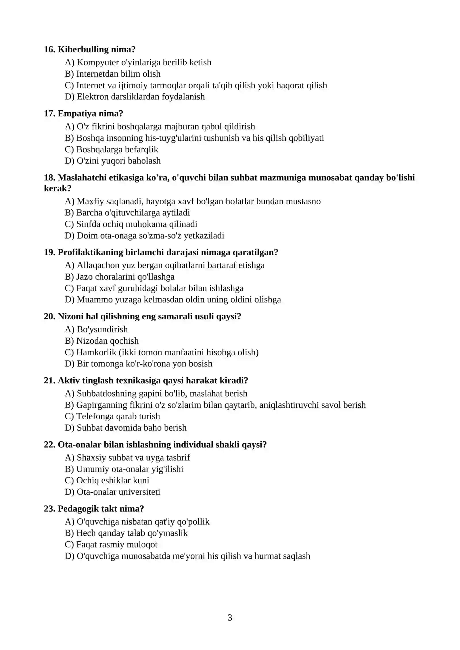 MAKTAB MASLAHATCHISI UCHUN 1000 ta test mashqlari 3