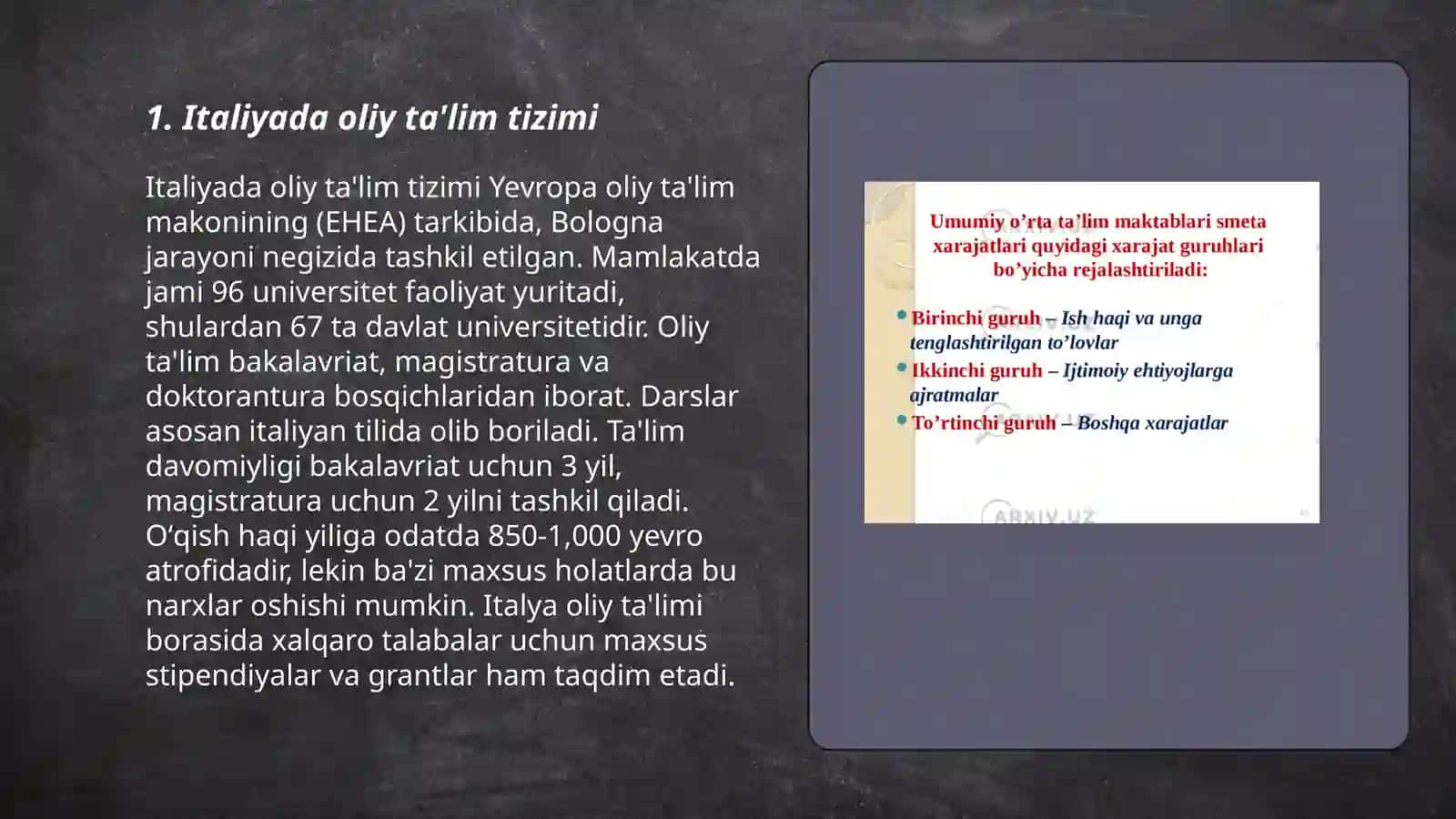 Italiya ta'lim tizimi 3