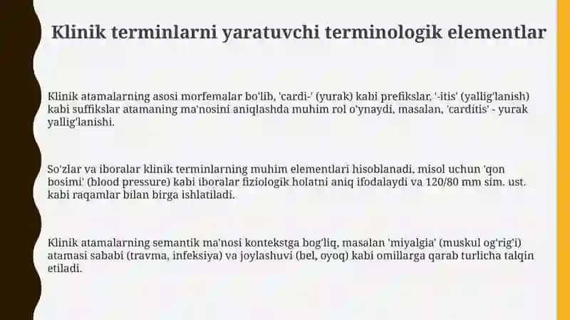 Klinik terminlar yasovchi atama elementlari 3