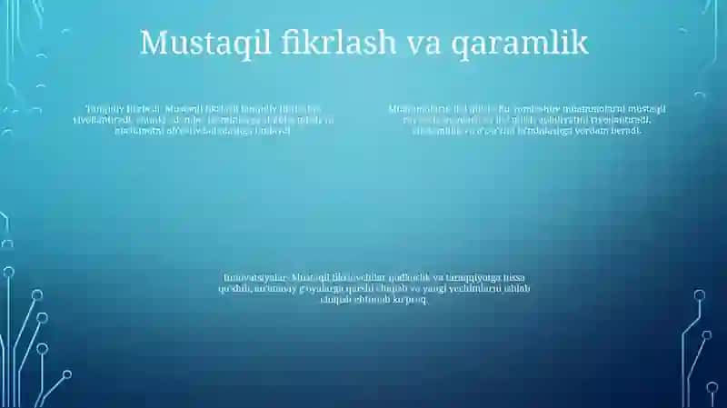 Tashabbuskorlik Mustaqil Ijodiy Yondashuv Mevasi 3