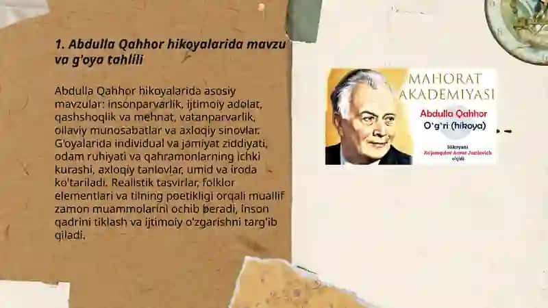Abdulla Qahhor hikoyalar tahlili 3