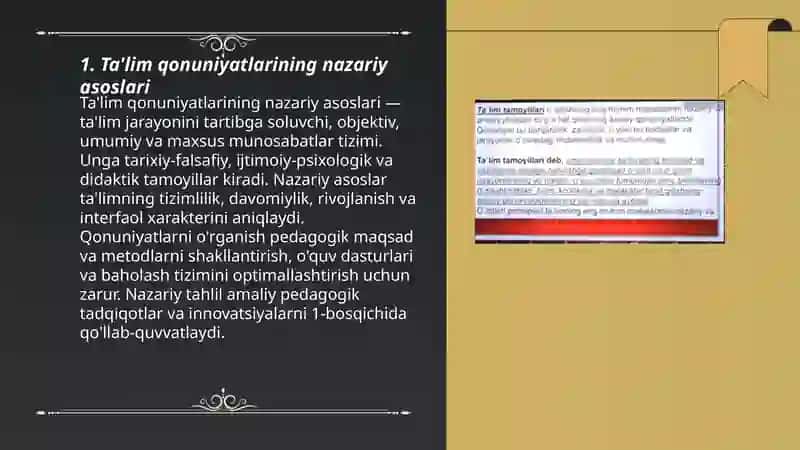 Ta'lim qonuniyatlarining nazariy asoslari 3