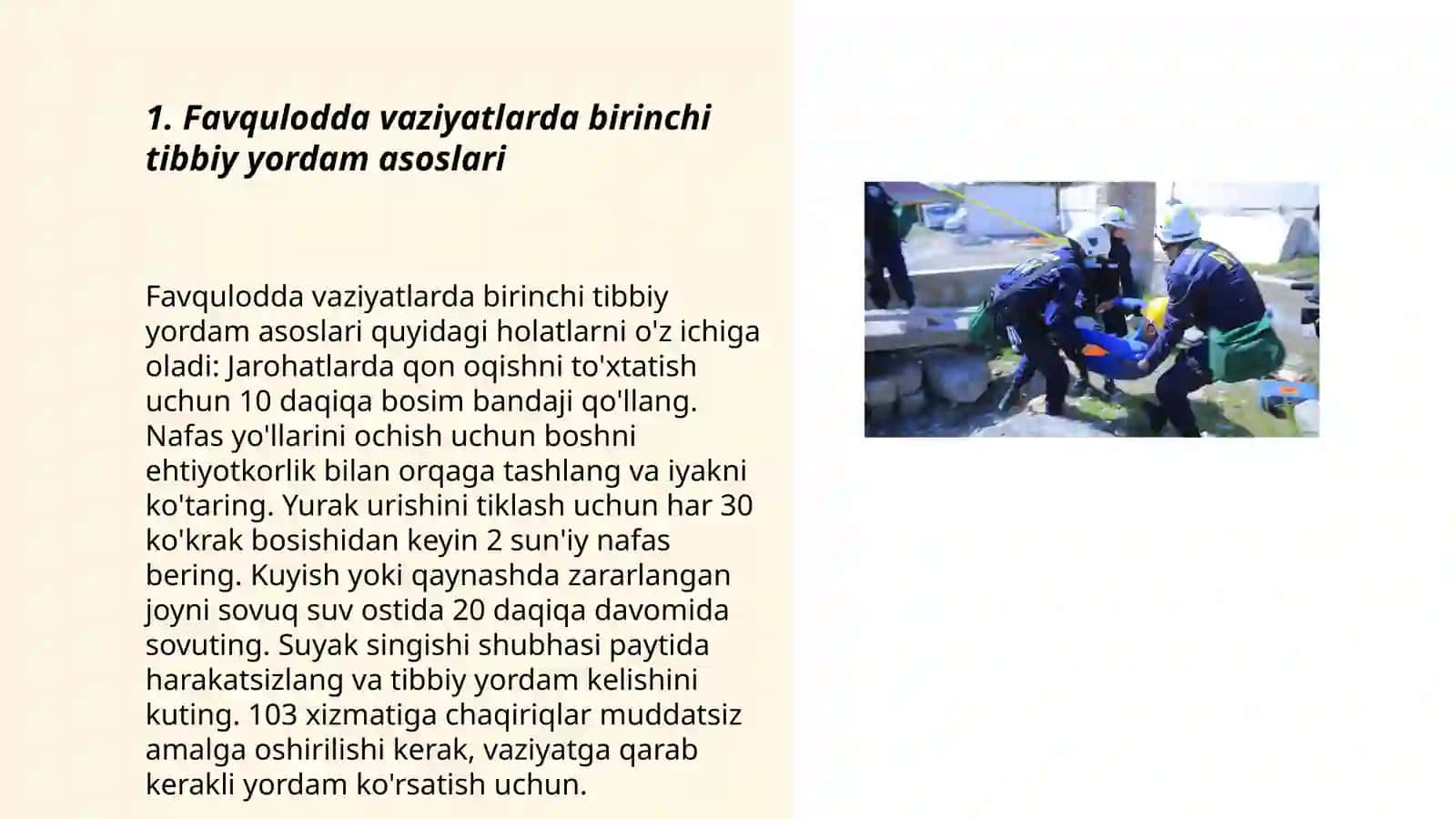 Favqulodda vaziyatlarda birinchi tibbiy yordam asoslari 3