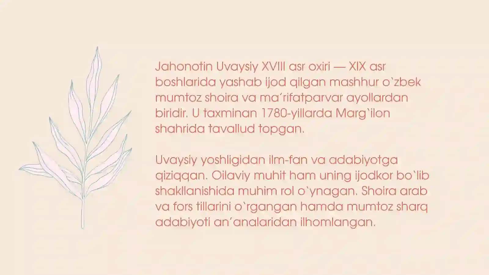 JAHONOTIN UVAYSIY G‘AZALLARI: MAVZU VA TAHLIL 3