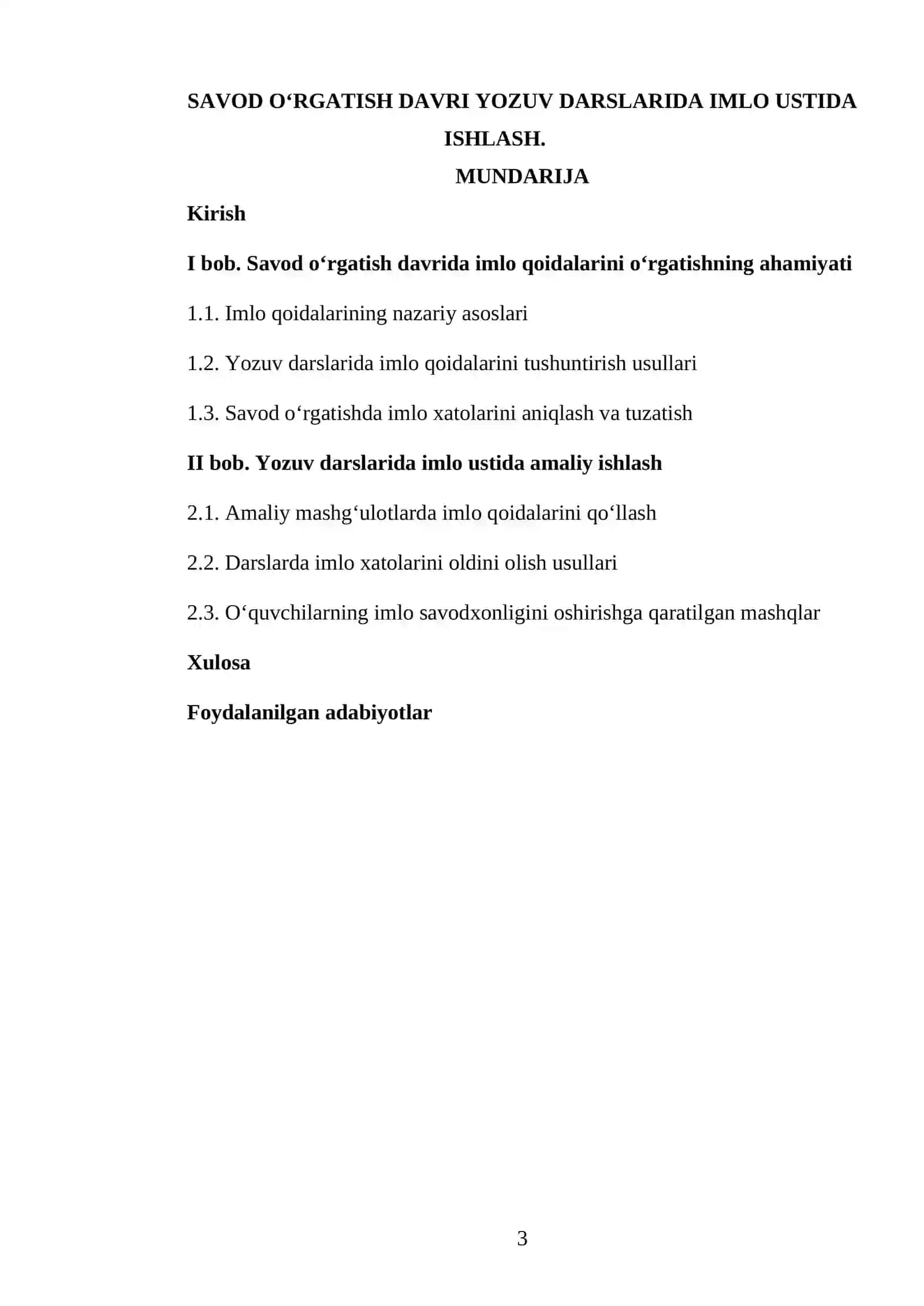 "Savod o‘rgatish davri yozuv darslarida imlo ustida ishlash" 3