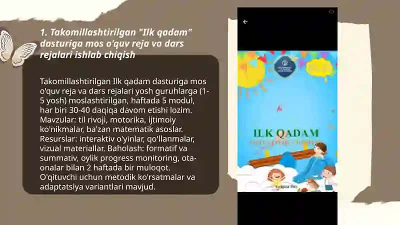 Takomillashtirilgan "Ilk qadam" dasturi 3