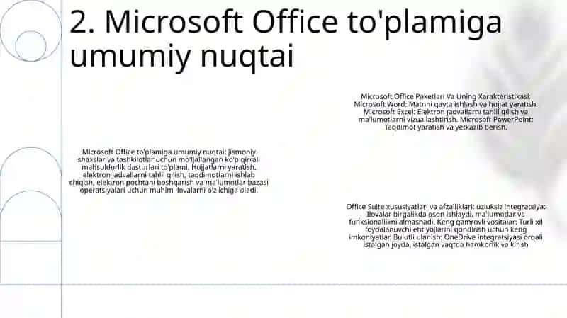 Microsoft Offeke Paketlari Va Uning Xarakteriskasi 3