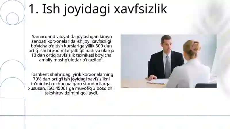 Ish oʻrinlarini tashkillashtirishning talablari 3