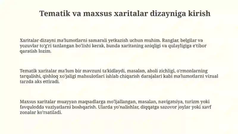 Tematik va maxsus xaritalar dizayni 3