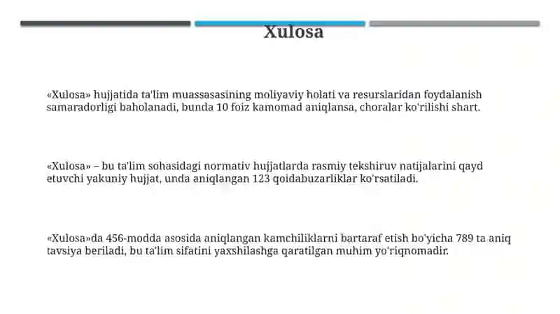 Xulosa 3