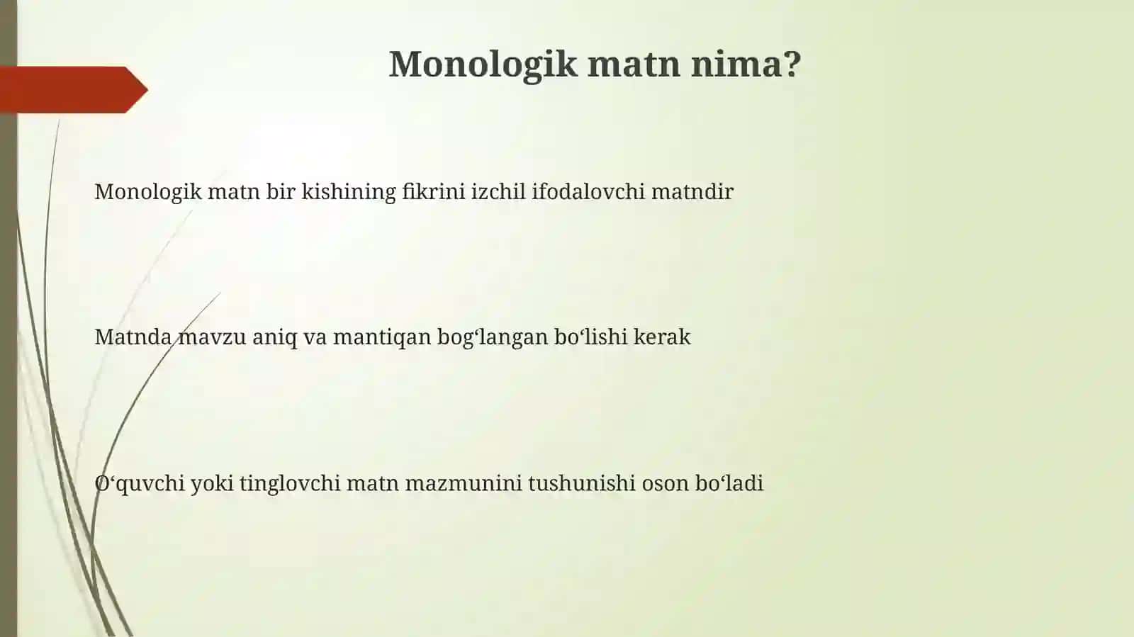 Monologik matnda mazmun izchilligi va ohang 3