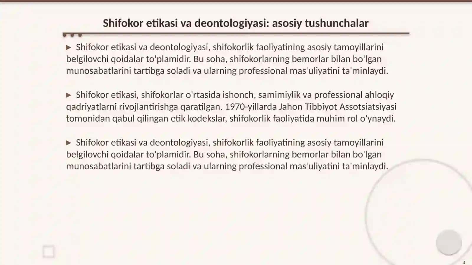 Shifokor etikasi va deontologiyasi 3
