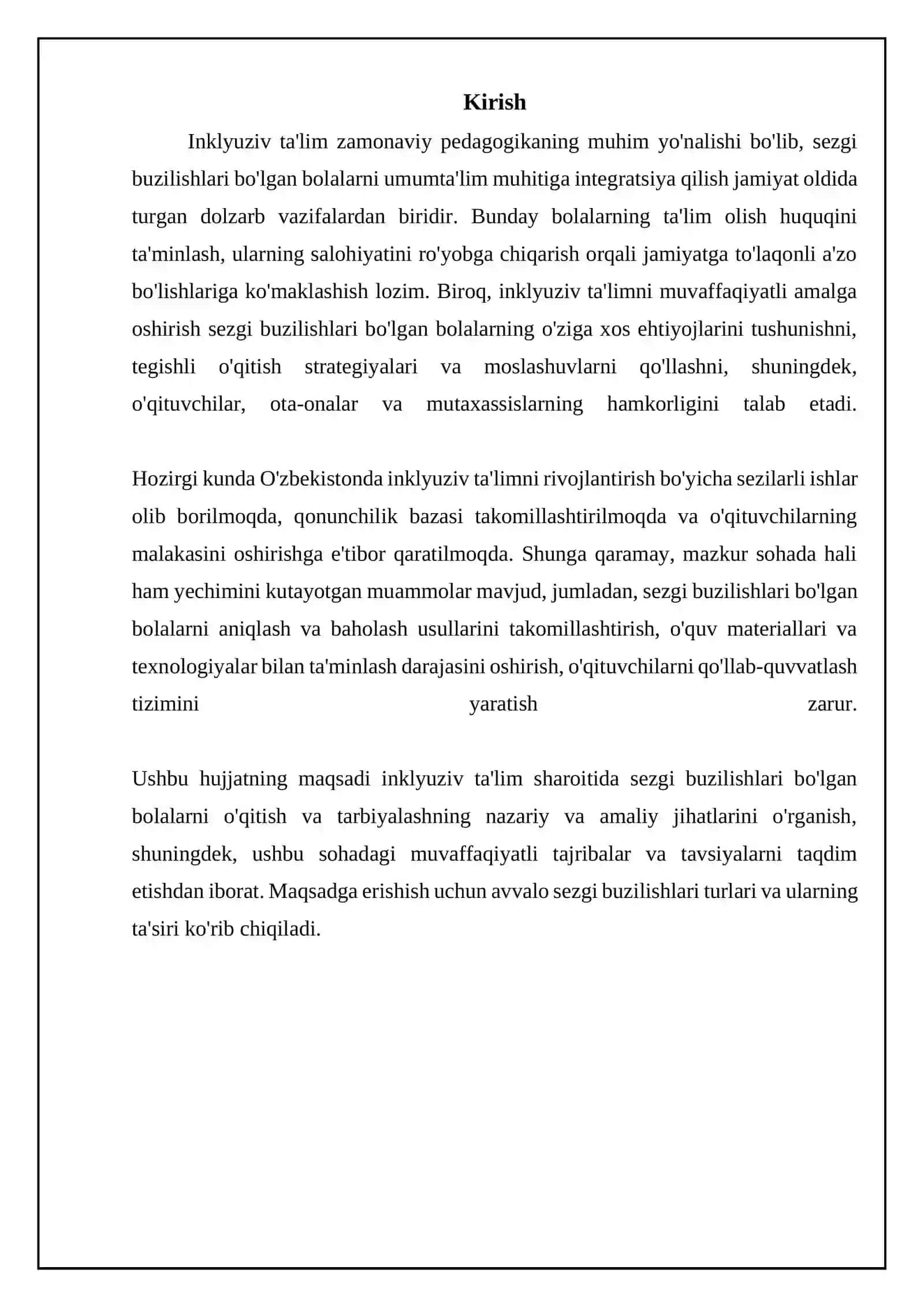SENSOR NUQSONLI BOLALARNI INKLYUZIV TA’LIM SHAROITIDA O’QITISH VA TARBIYALASH 3