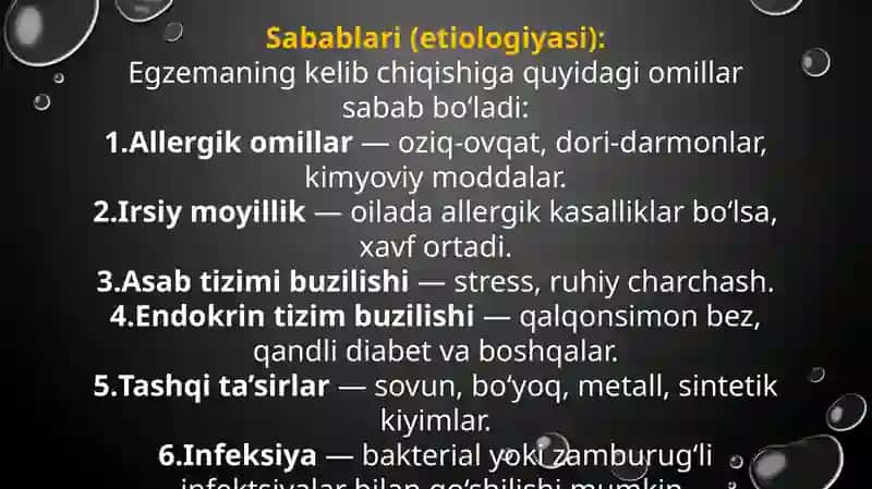 Dermatologiya fanidan egzema 3