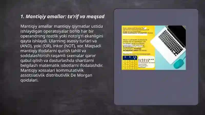 Mantiqiy amallar va mantiqiy elementlar 3