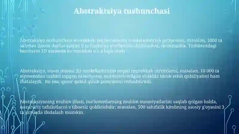 Abstraksiya tushunchasi 3