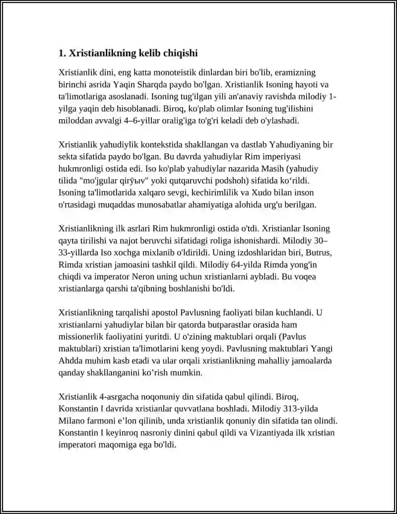 XRISTIANLIK DININING PAYDO BOʻLISHI VA MANBALARI 3