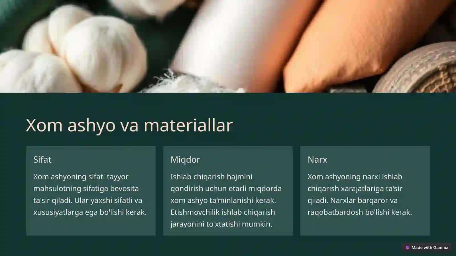 Ishlab chiqarish jarayoni va uning natijalari 3