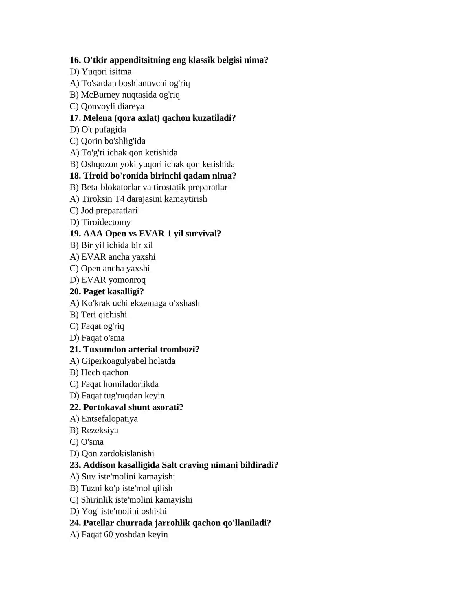 Test savollari tibbiyot 3