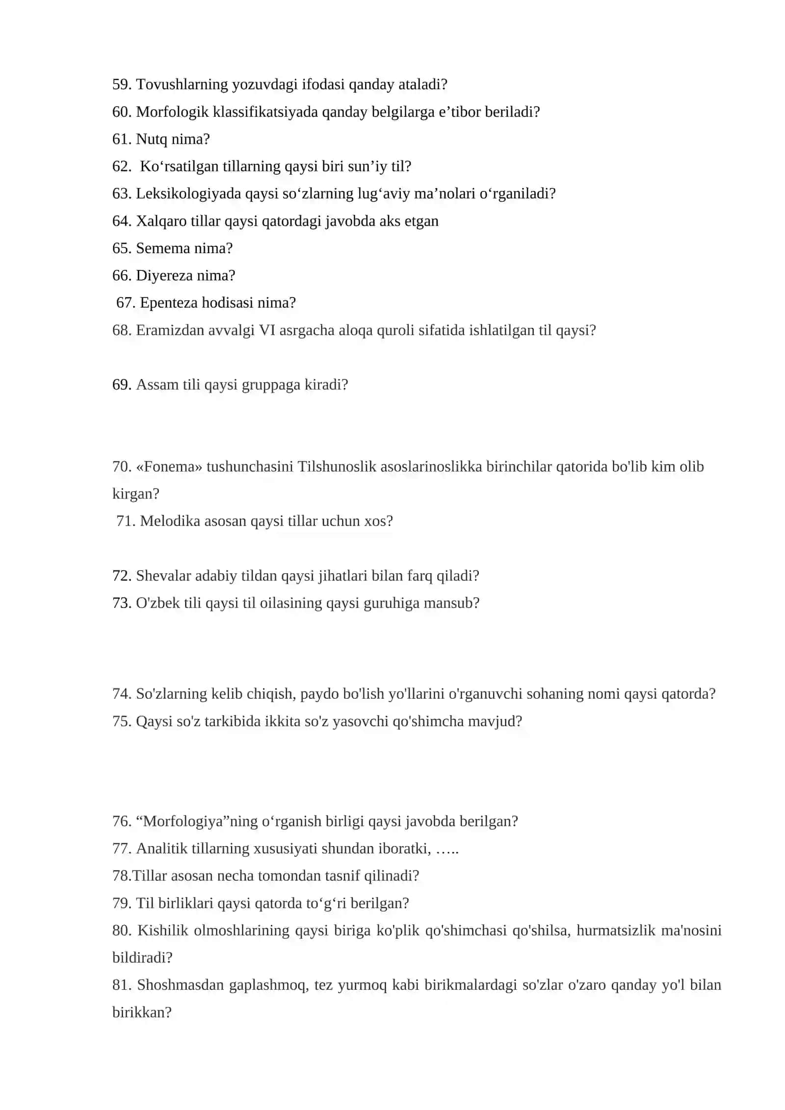 ON uchun test topshiriqlari 3