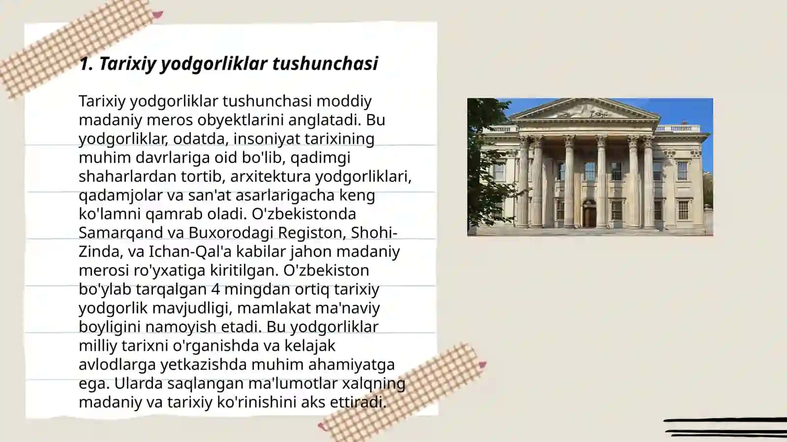 Tarixiy yodgorliklar tushunchasi 3