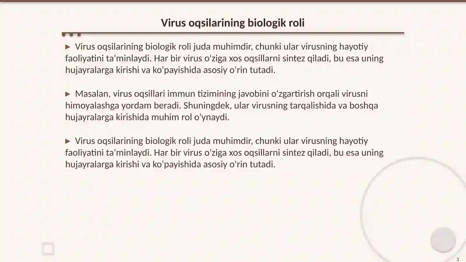 Virus oqsilarini sintezi 3