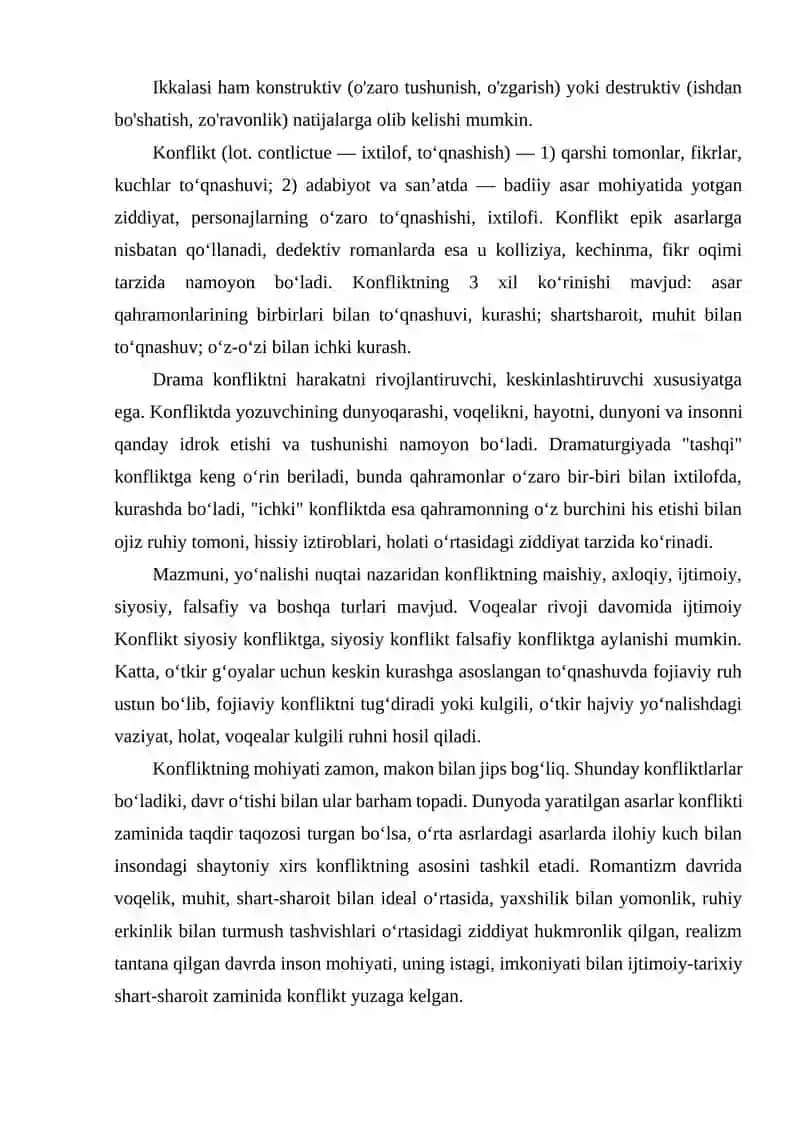 SHAXSLARARO VA GURUHLARARO KONFLIKATLARNING XUSUSIYATLARI 3