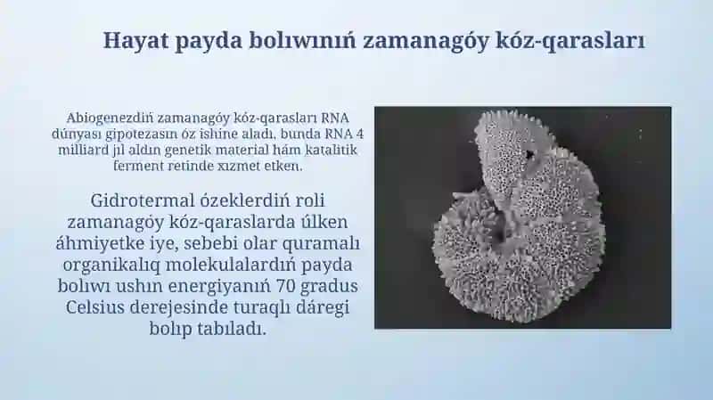 Hayattıń Payda Bolıwı Haqqında 3