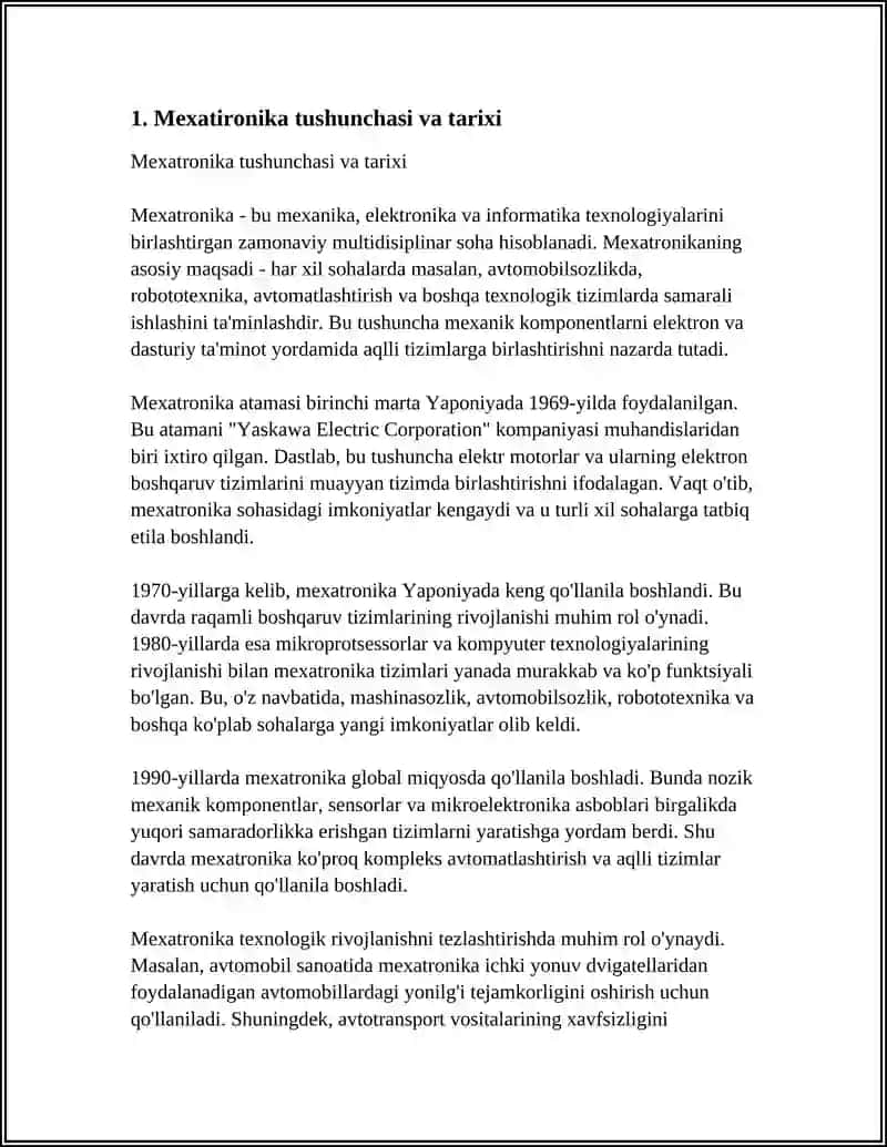 MEXATIRONIKA ASOSLARI HAQIDA TUSHUNCHA 3